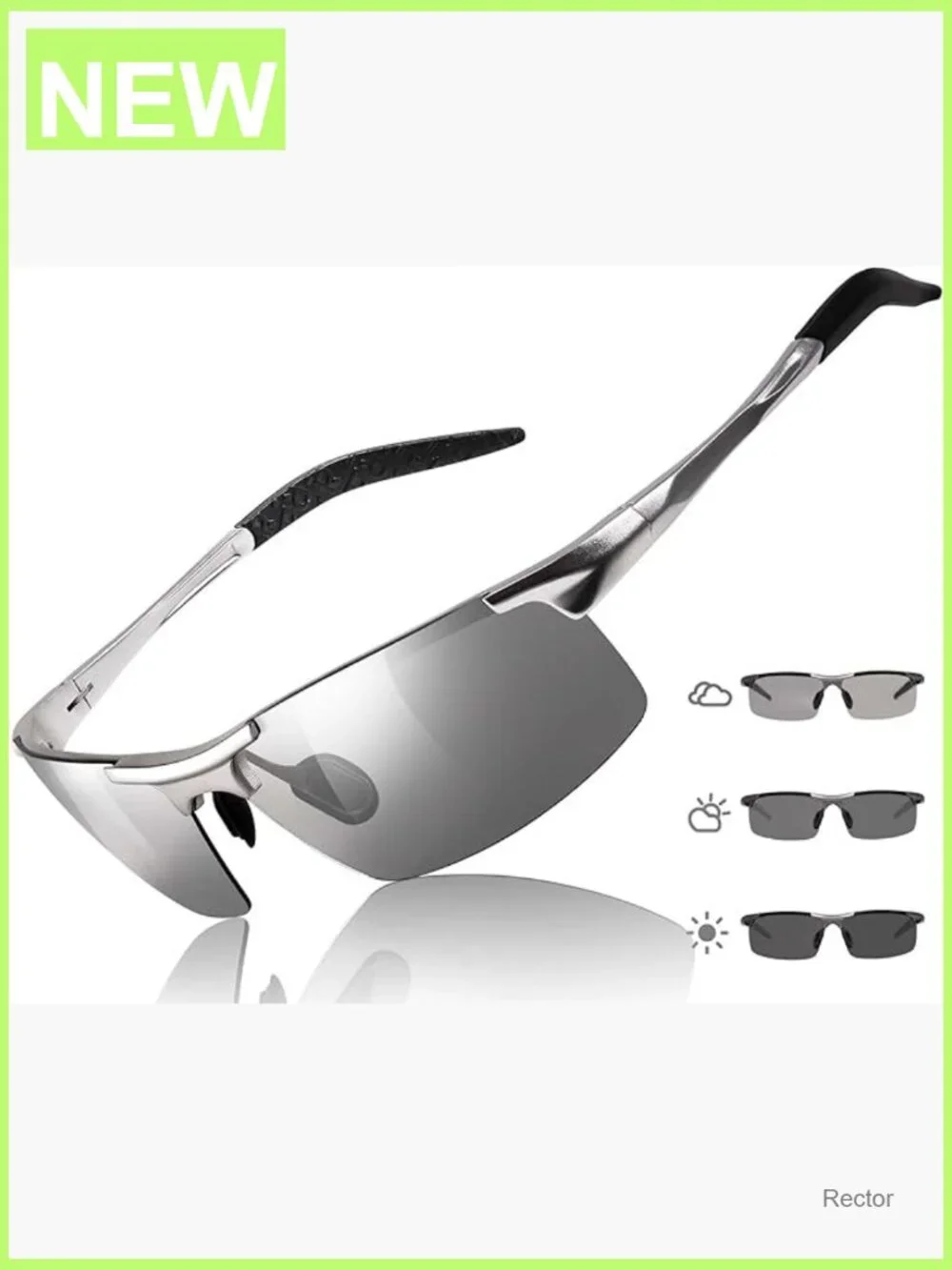Men's Photochromic Sunglasses Polarized UV400 Safety Driving Glasses